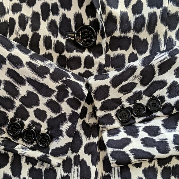 Kate Spade Silk Abstract Leopard Print Jacket - Picture 8 of 9